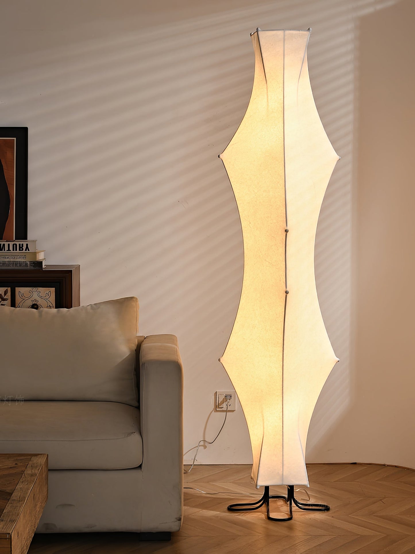 Twist Silk Floor Lamp with LED Shade for Modern Living