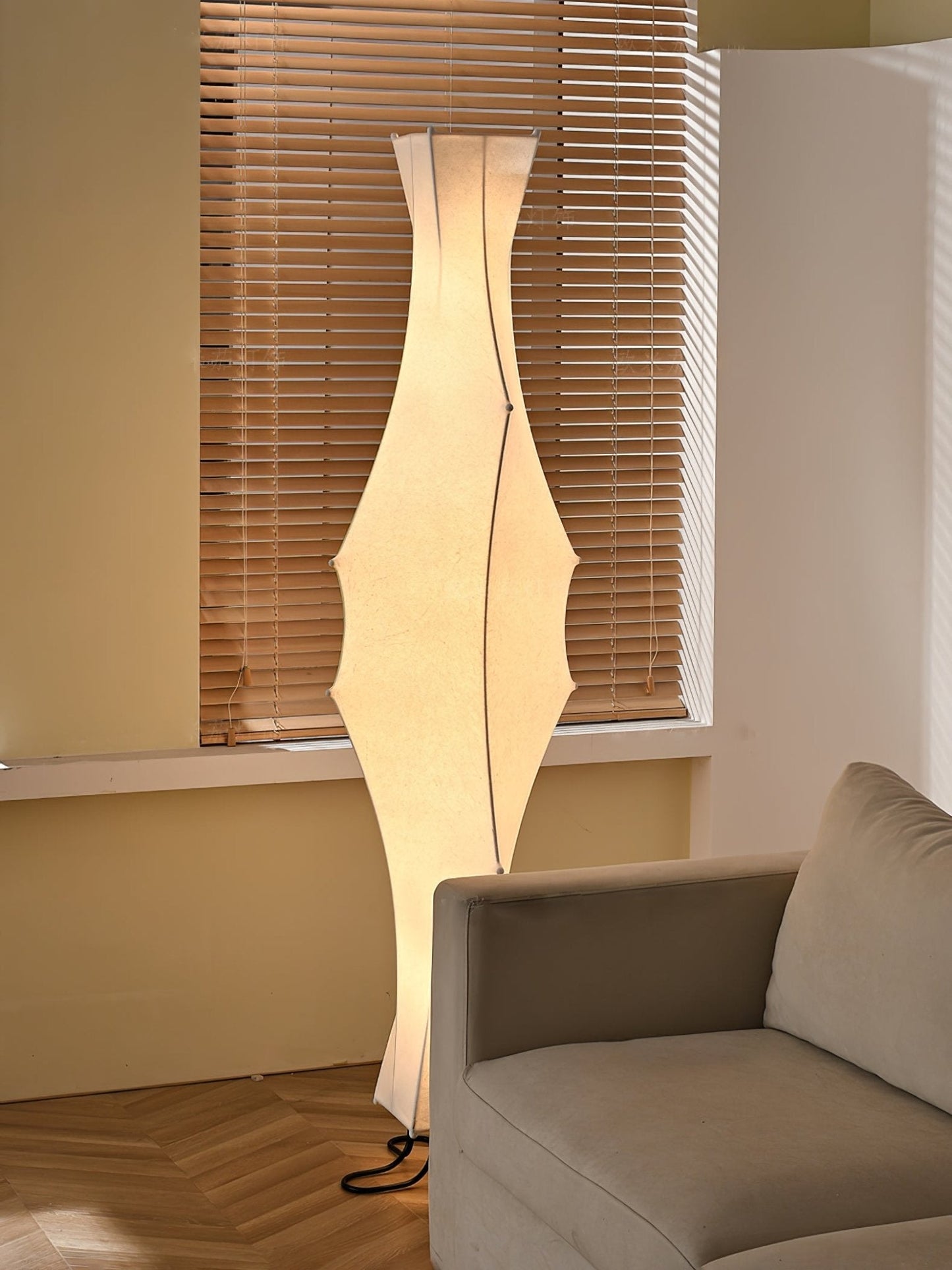 Twist Silk Floor Lamp with LED Shade for Modern Living