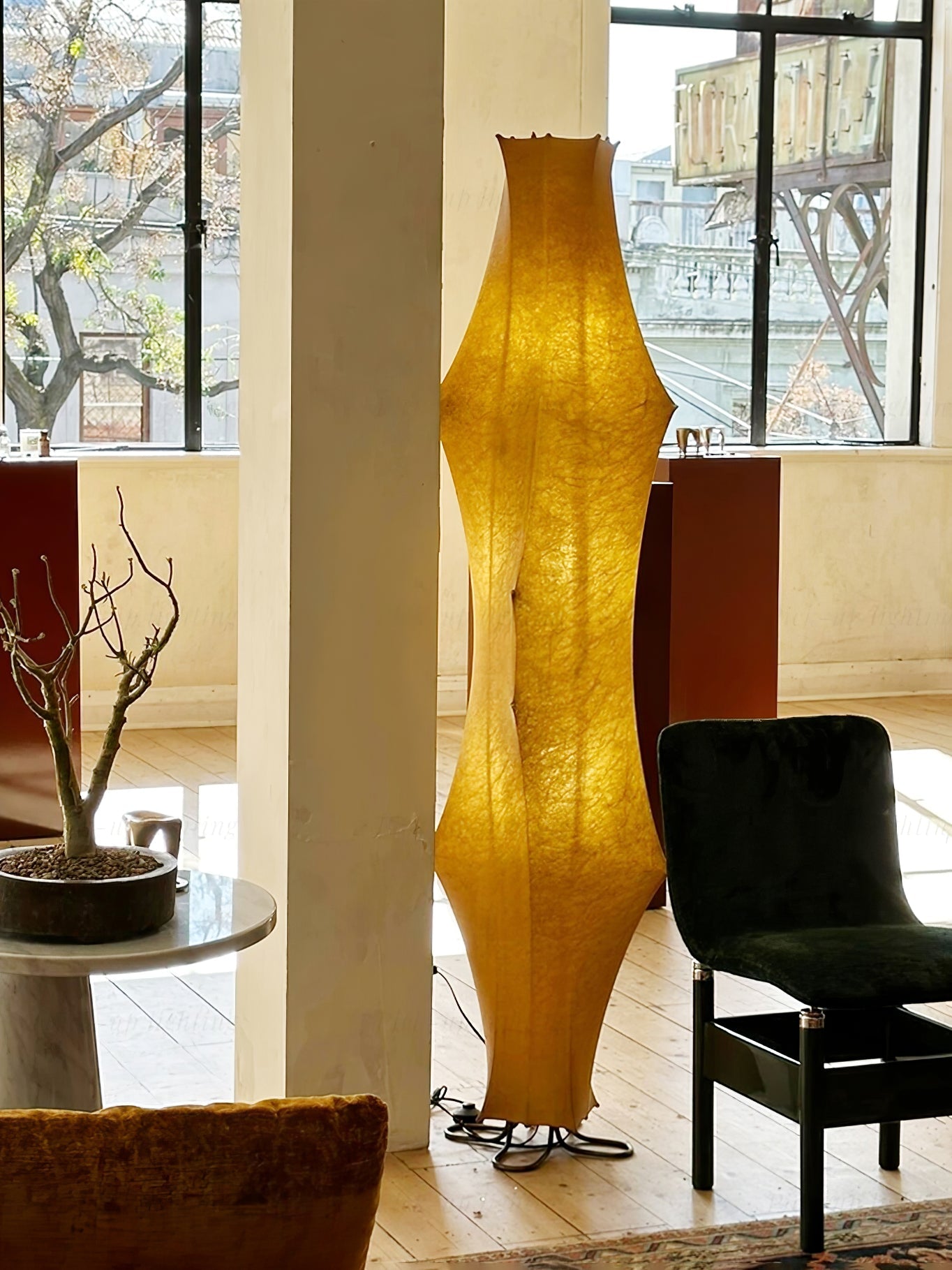 Twist Silk Floor Lamp with LED Shade for Modern Living