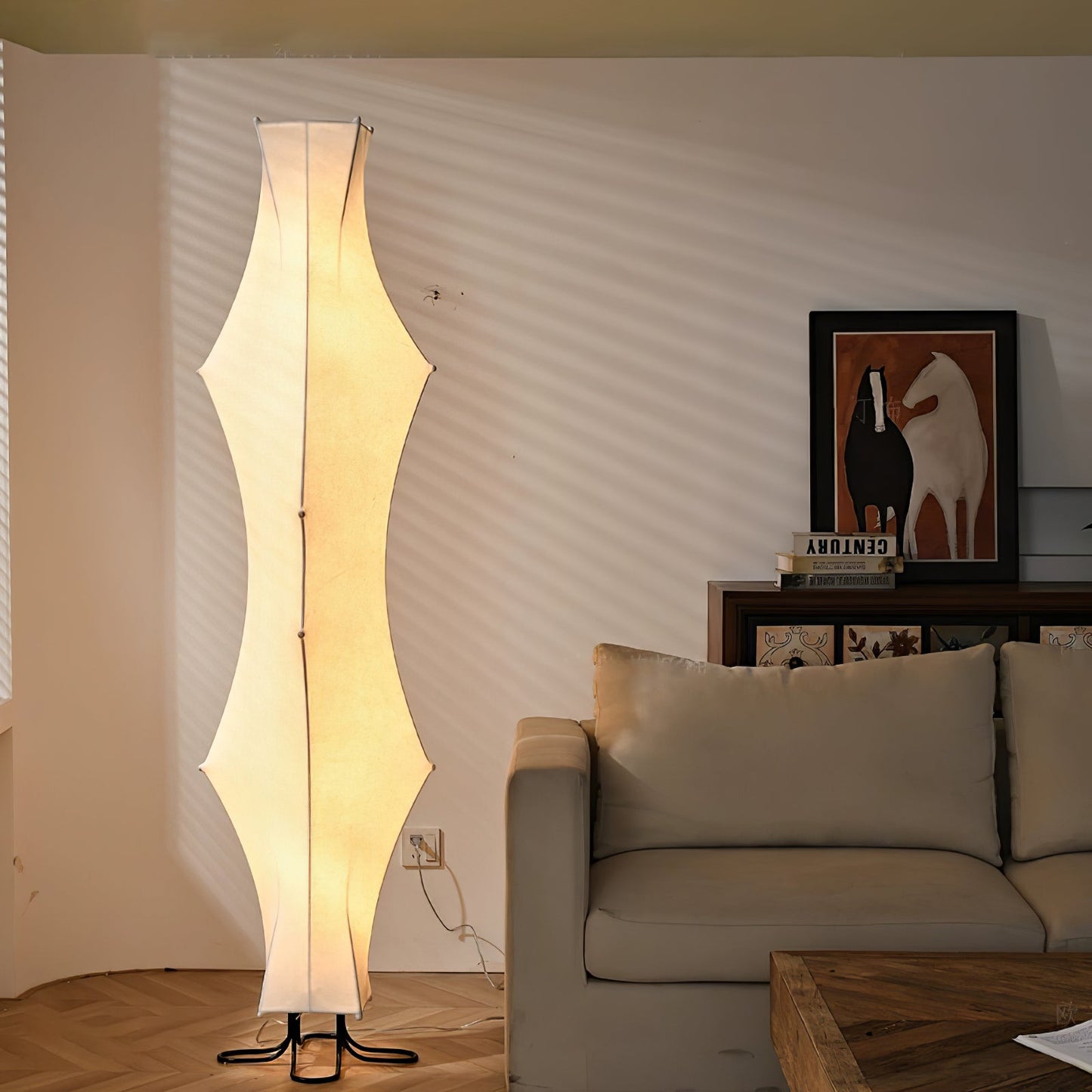 Twist Silk Floor Lamp with LED Shade for Modern Living