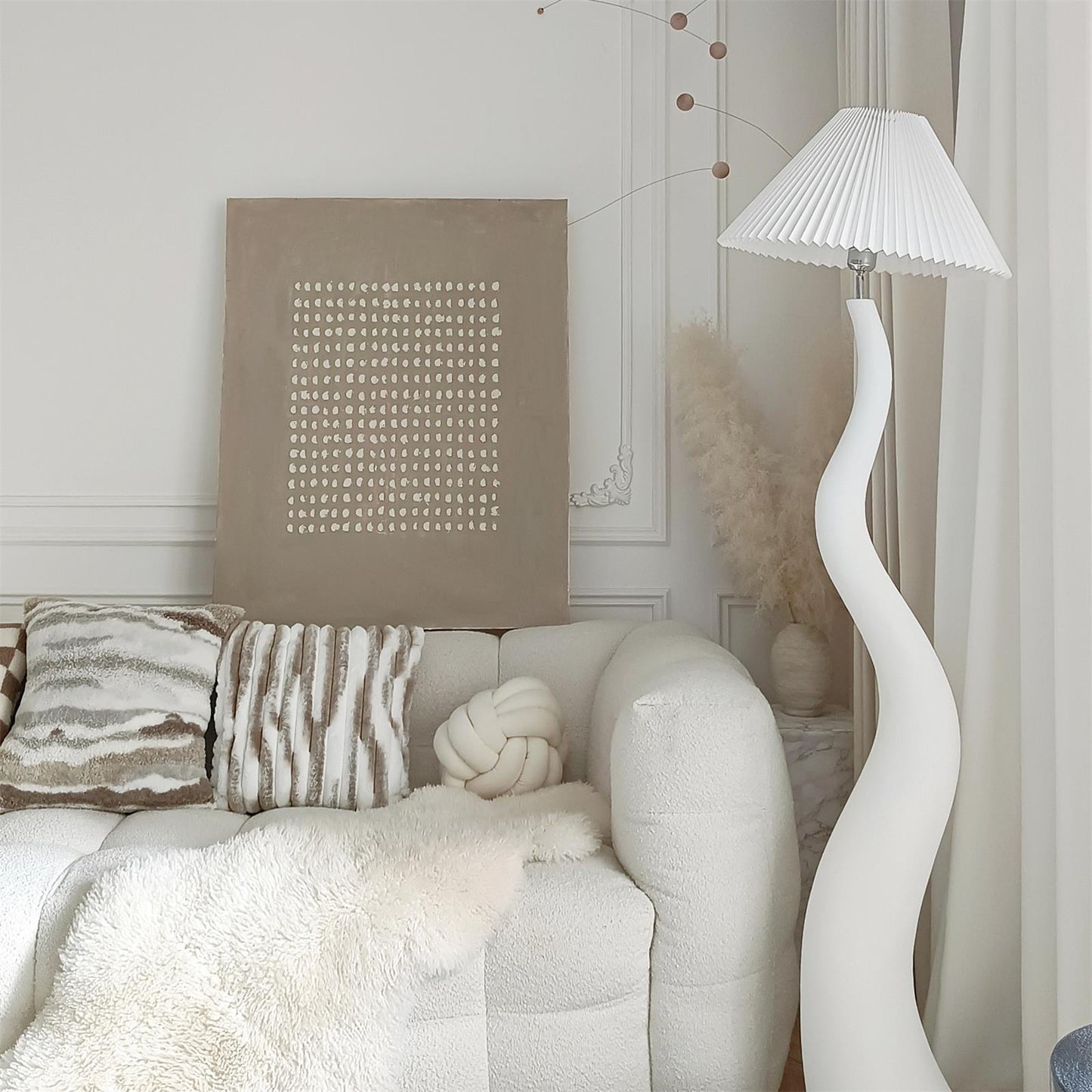 Twisted Pleated Floor Lamp - LED Indoor Lighting Decor