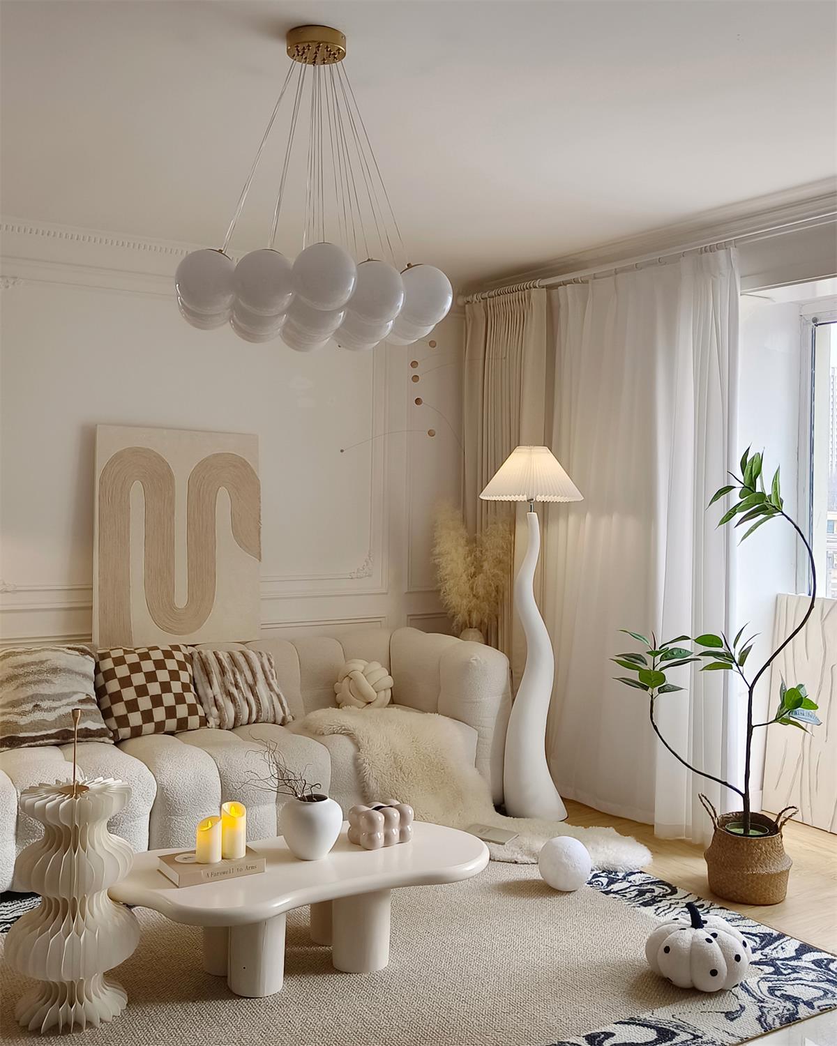 Twisted Pleated Floor Lamp - LED Indoor Lighting Decor