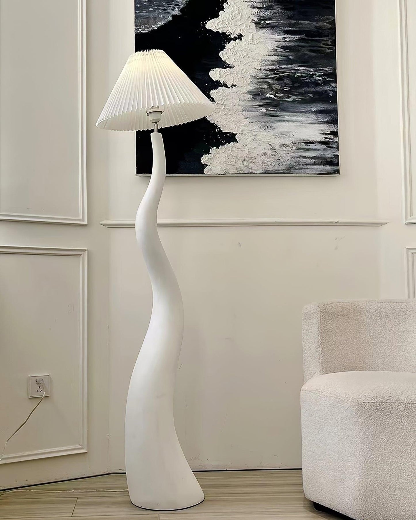 Twisted Pleated Floor Lamp - LED Indoor Lighting Decor