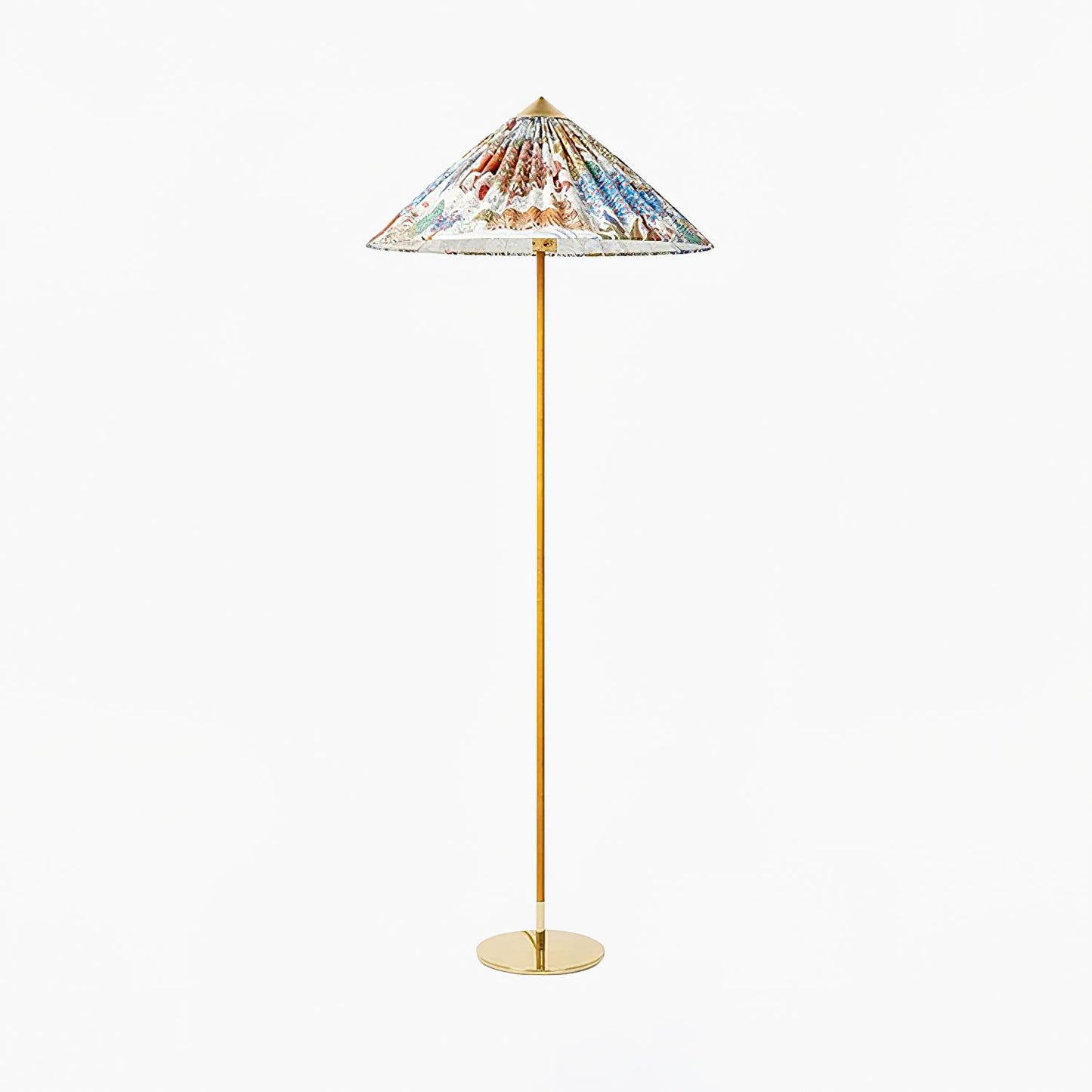 Tynell Floor Lamp with Rattan Shade and LED Bulb