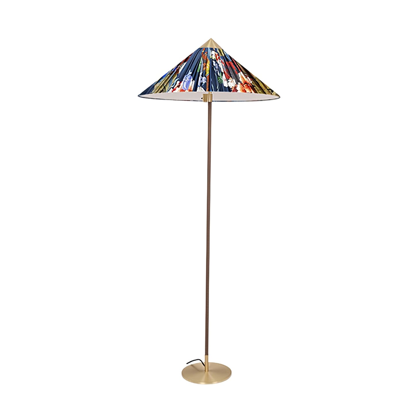 Tynell Floor Lamp with Rattan Shade and LED Bulb