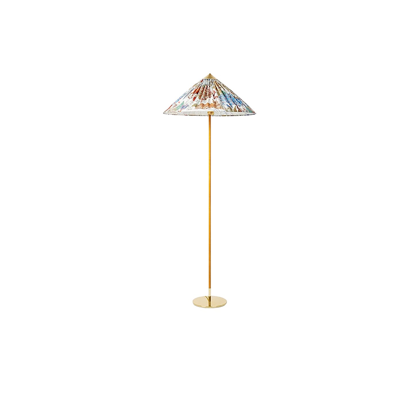 Tynell Floor Lamp with Rattan Shade and LED Bulb