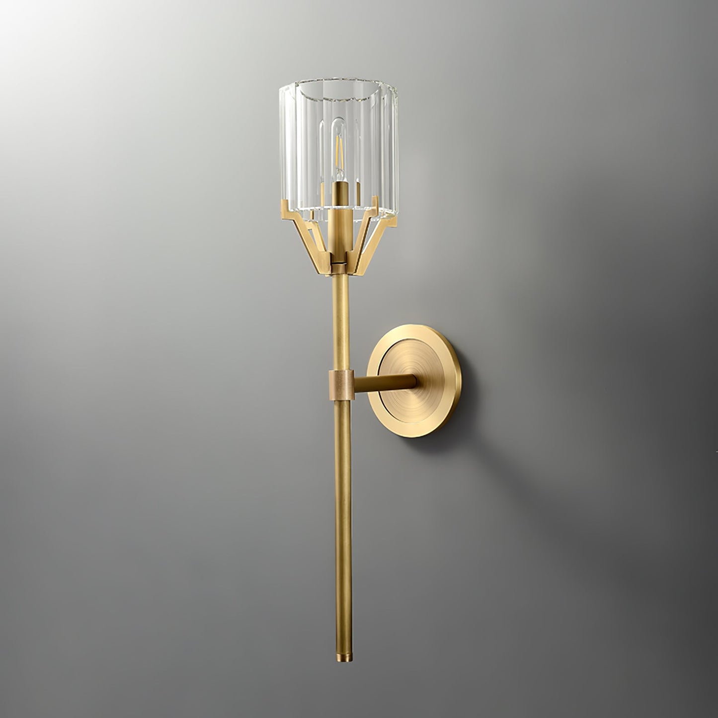 Valdampierre Sconce LED Wall Light Crystal Brass Finish