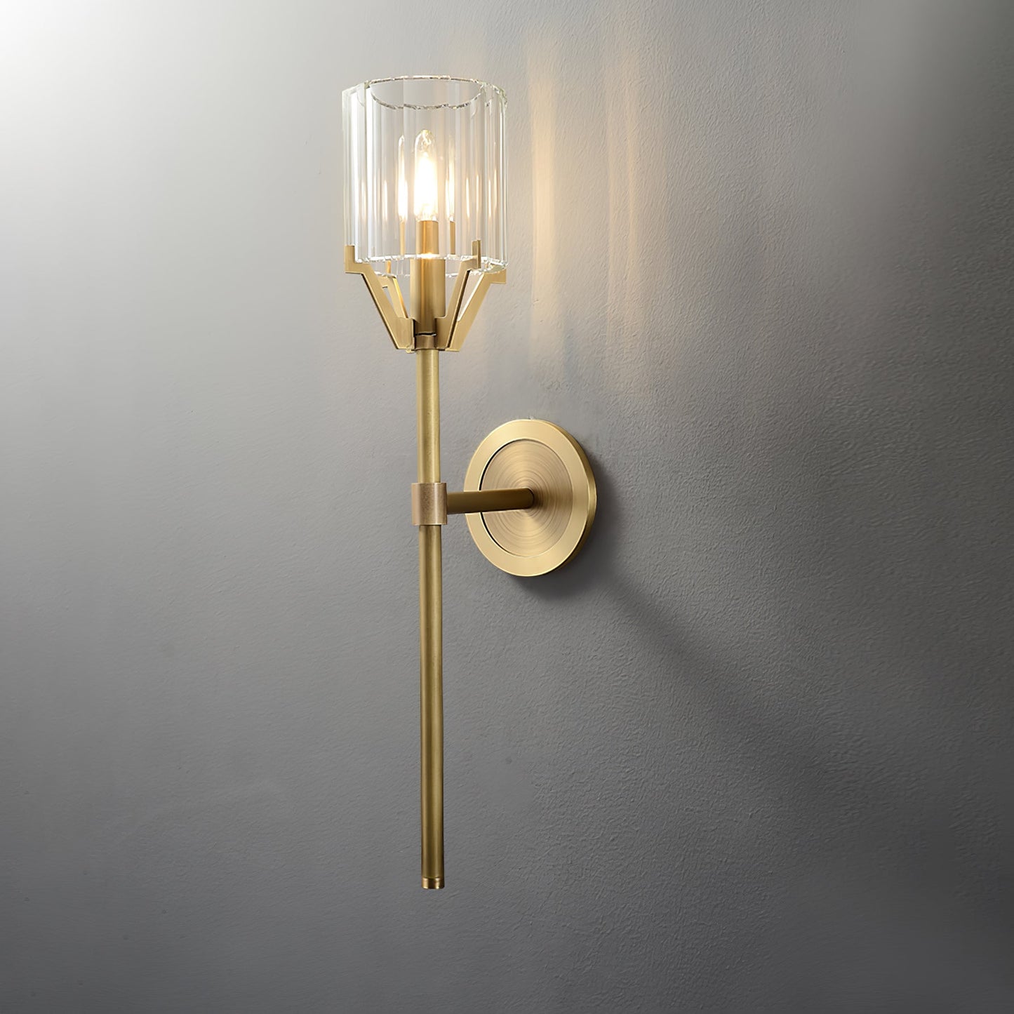Valdampierre Sconce LED Wall Light Crystal Brass Finish
