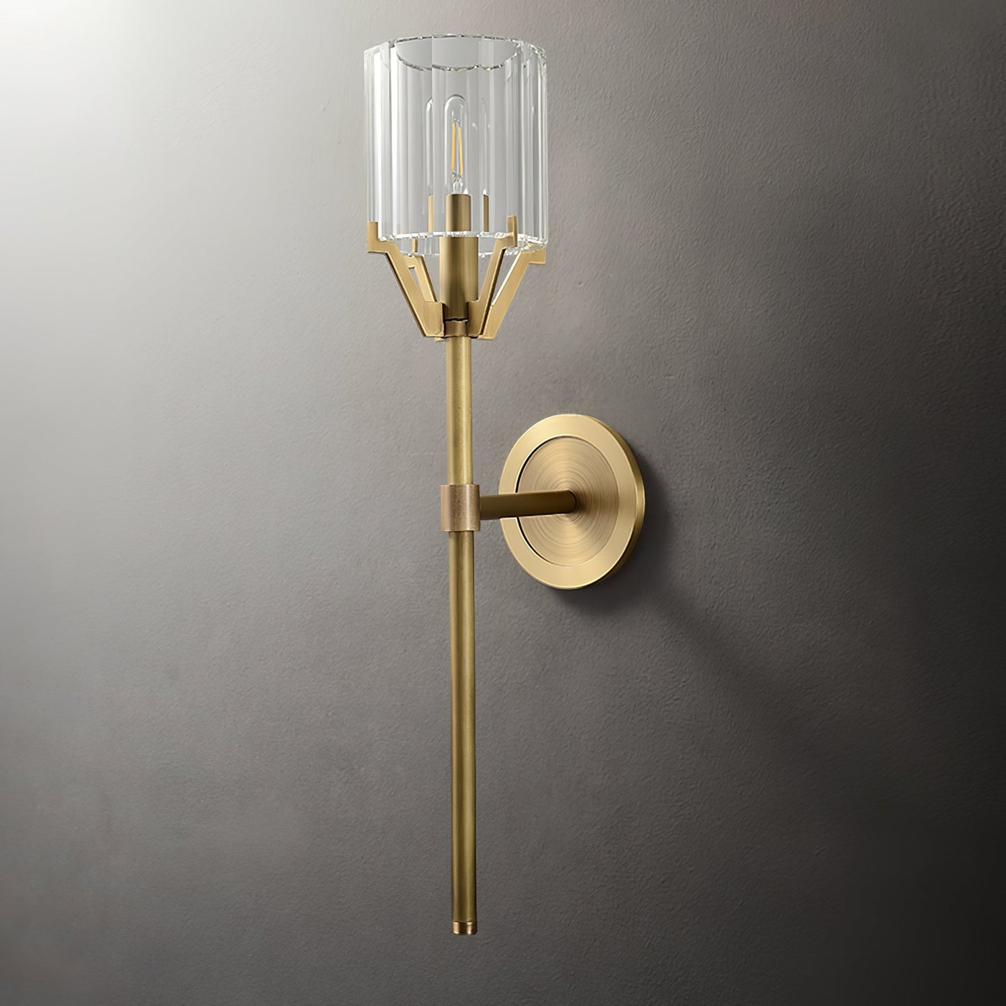 Valdampierre Sconce LED Wall Light Crystal Brass Finish