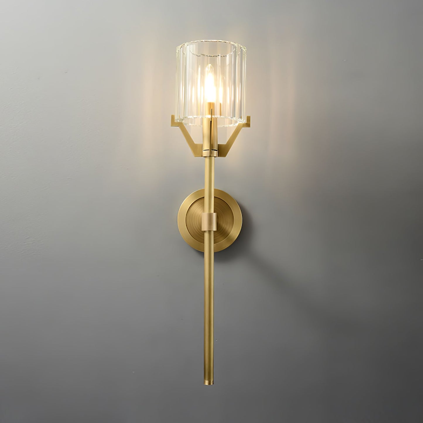 Valdampierre Sconce LED Wall Light Crystal Brass Finish