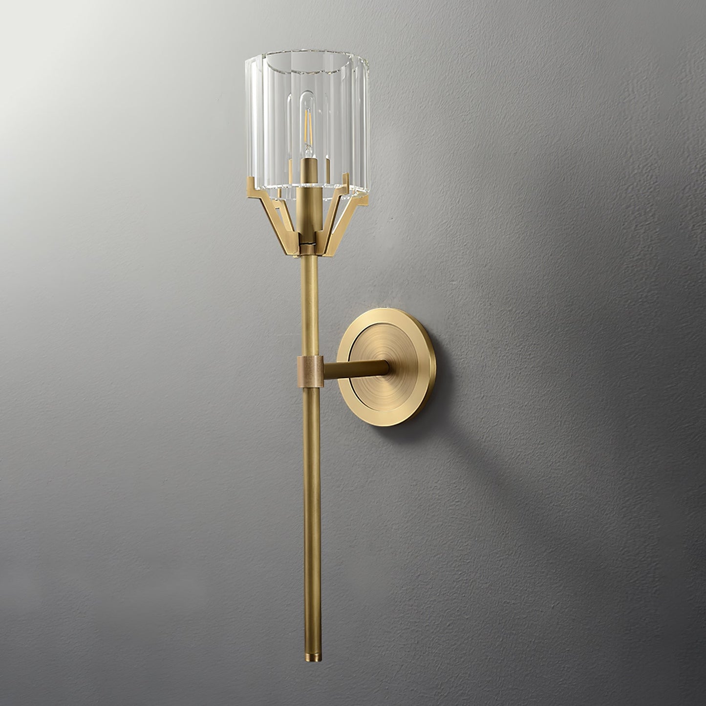 Valdampierre Sconce LED Wall Light Crystal Brass Finish