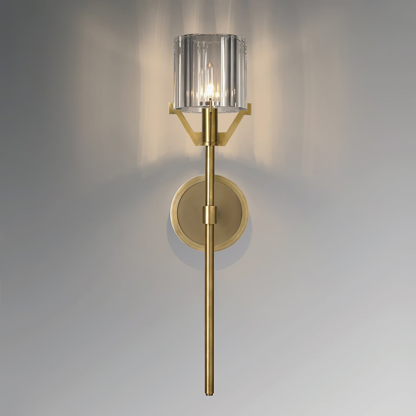 Valdampierre Sconce LED Wall Light Crystal Brass Finish