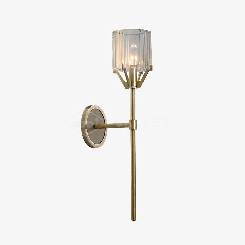 Valdampierre Sconce LED Wall Light Crystal Brass Finish