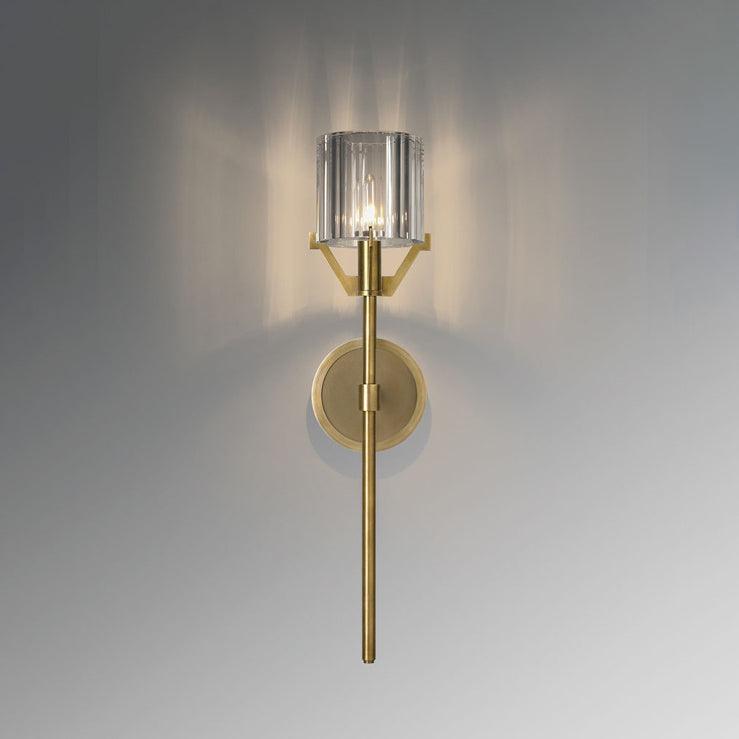 Valdampierre Sconce LED Wall Light Crystal Brass Finish