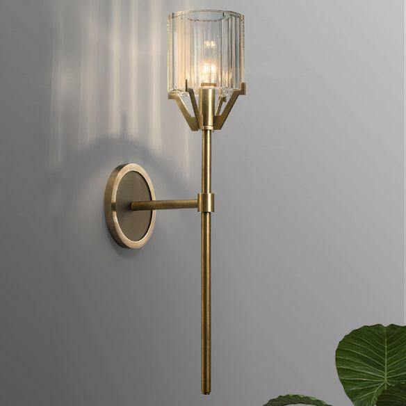 Valdampierre Sconce LED Wall Light Crystal Brass Finish