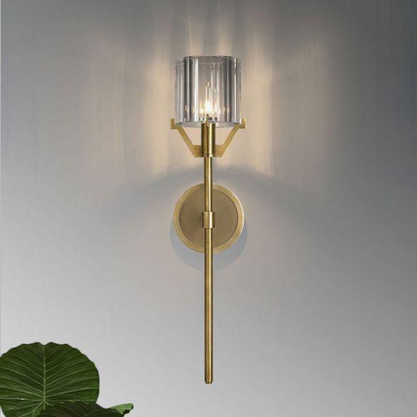 Valdampierre Sconce LED Wall Light Crystal Brass Finish