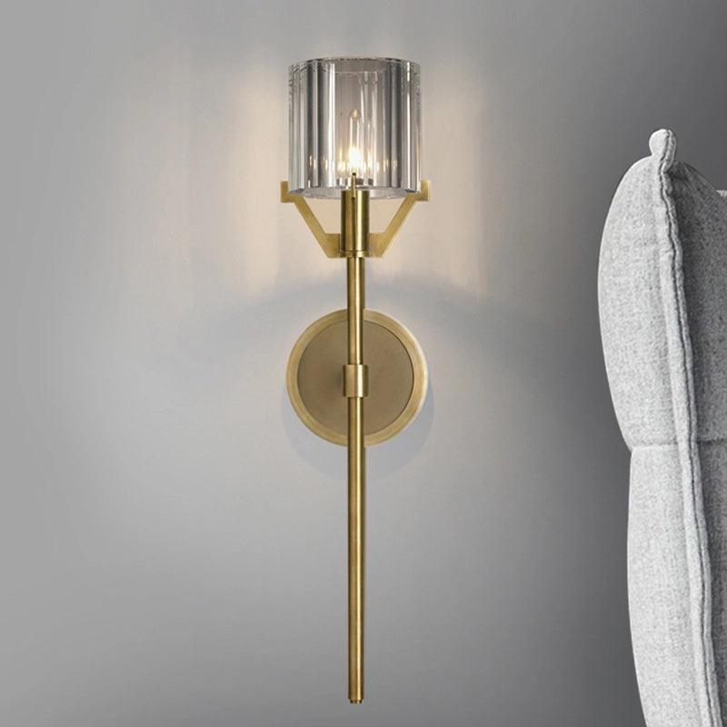 Valdampierre Sconce LED Wall Light Crystal Brass Finish