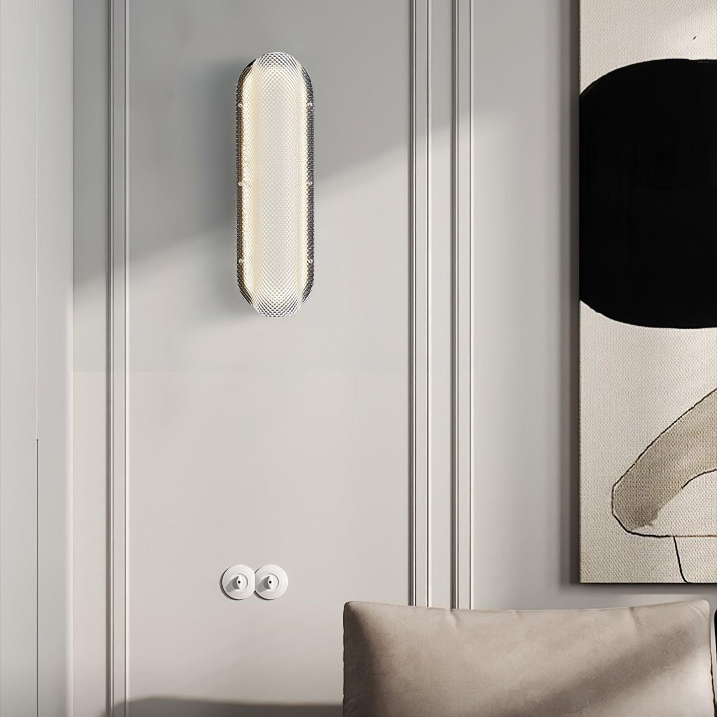 Vale Wall Lamp - LED Indoor Wall Light, Black & Clear Finish