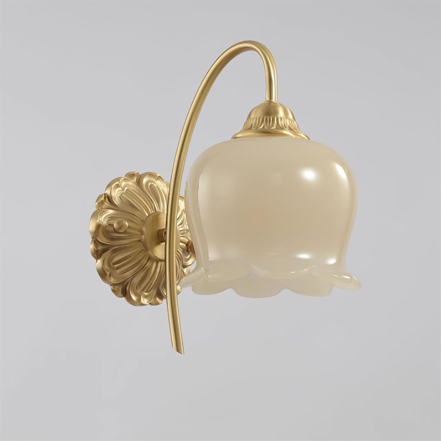 Valley Flower Wall Lamp with Beige Shade and Gold Finish