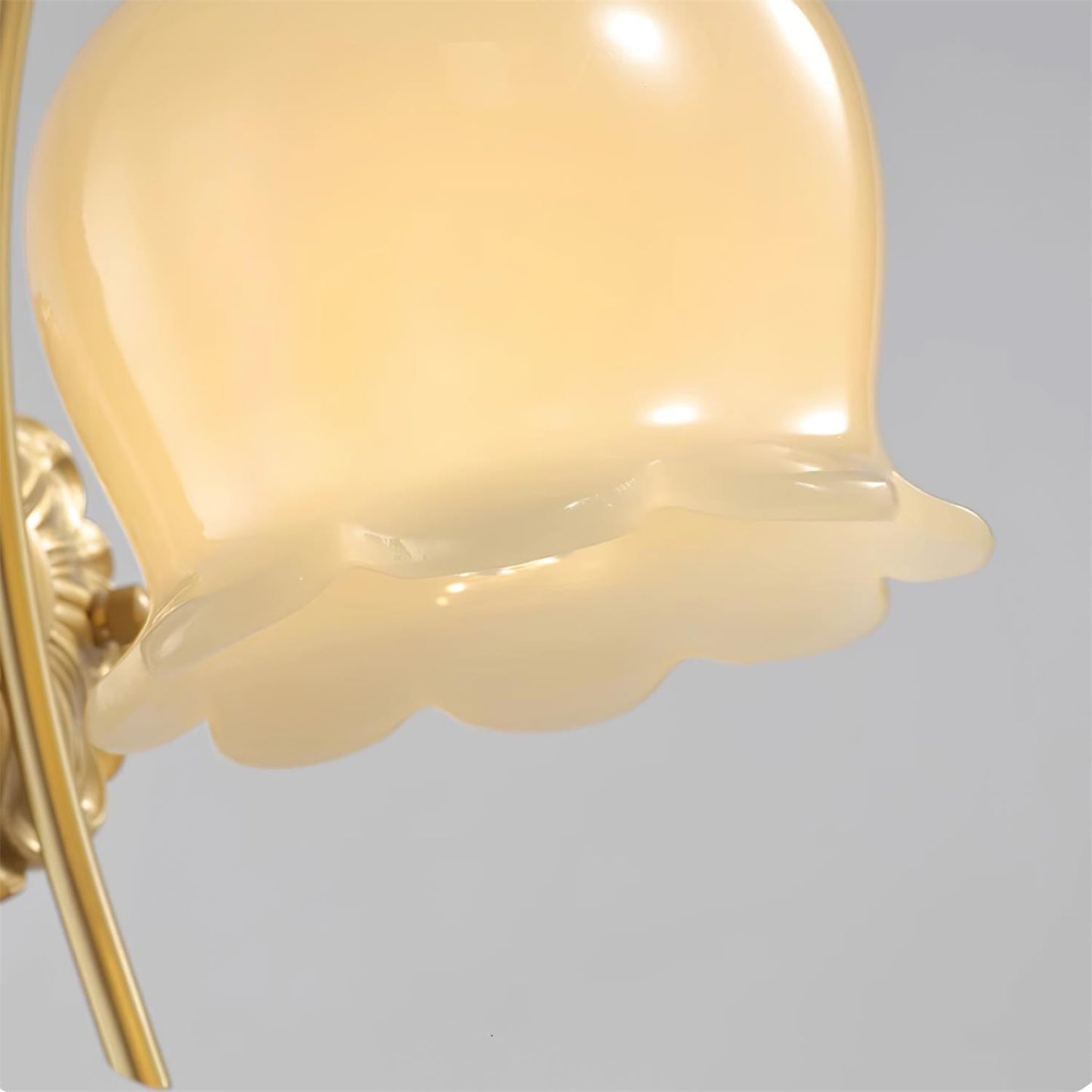 Valley Flower Wall Lamp with Beige Shade and Gold Finish
