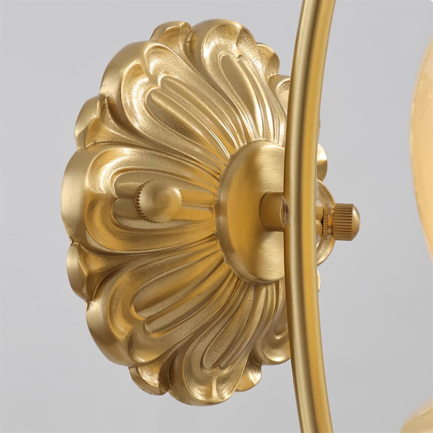 Valley Flower Wall Lamp with Beige Shade and Gold Finish