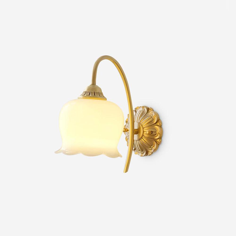 Valley Flower Wall Lamp with Beige Shade and Gold Finish