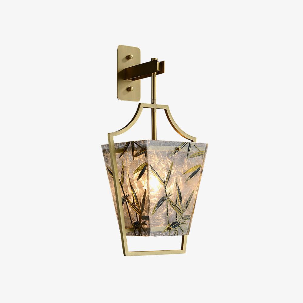 Vapor Single Sconce LED Downlight Enameled Glass Brass Finish