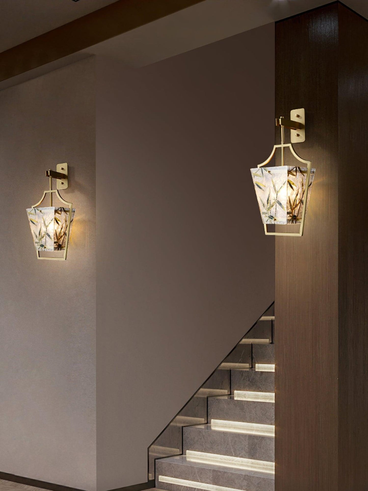 Vapor Single Sconce LED Downlight Enameled Glass Brass Finish