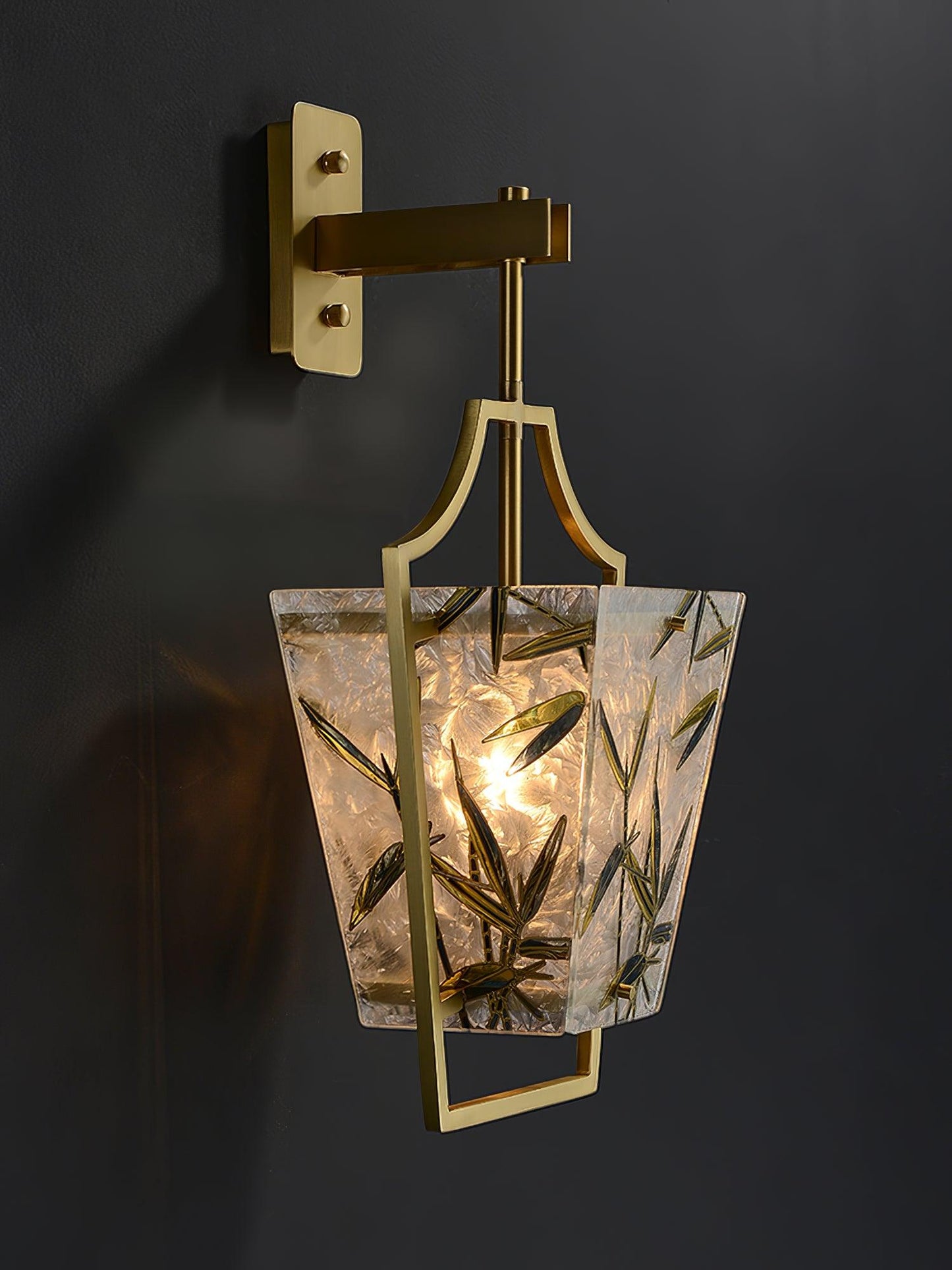 Vapor Single Sconce LED Downlight Enameled Glass Brass Finish