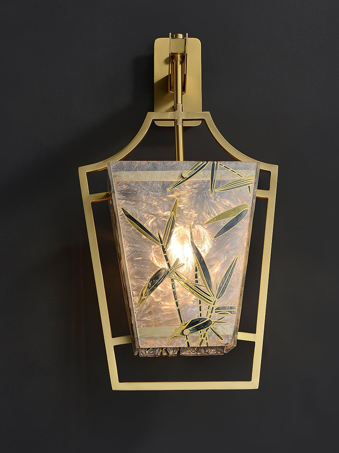 Vapor Single Sconce LED Downlight Enameled Glass Brass Finish