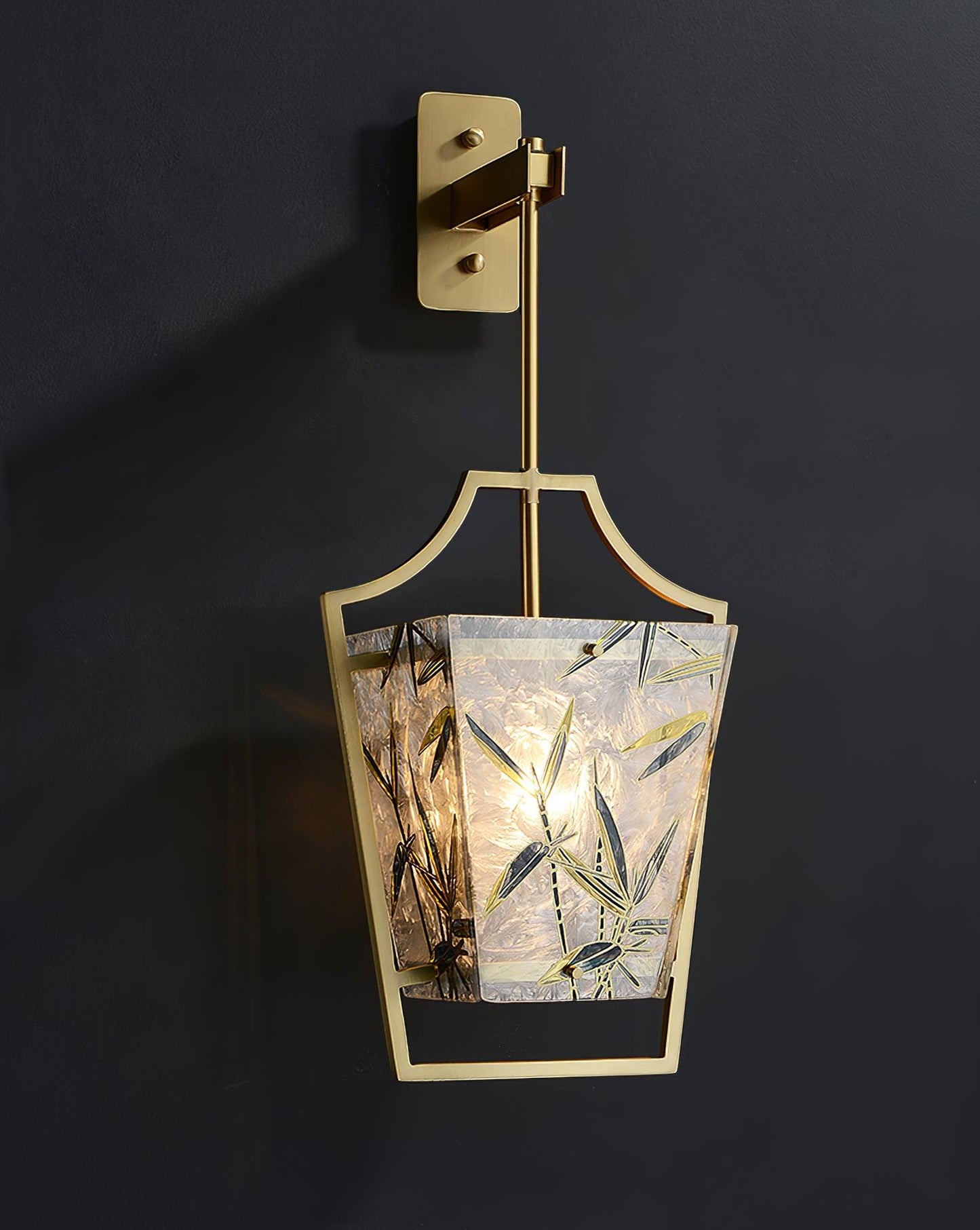Vapor Single Sconce LED Downlight Enameled Glass Brass Finish