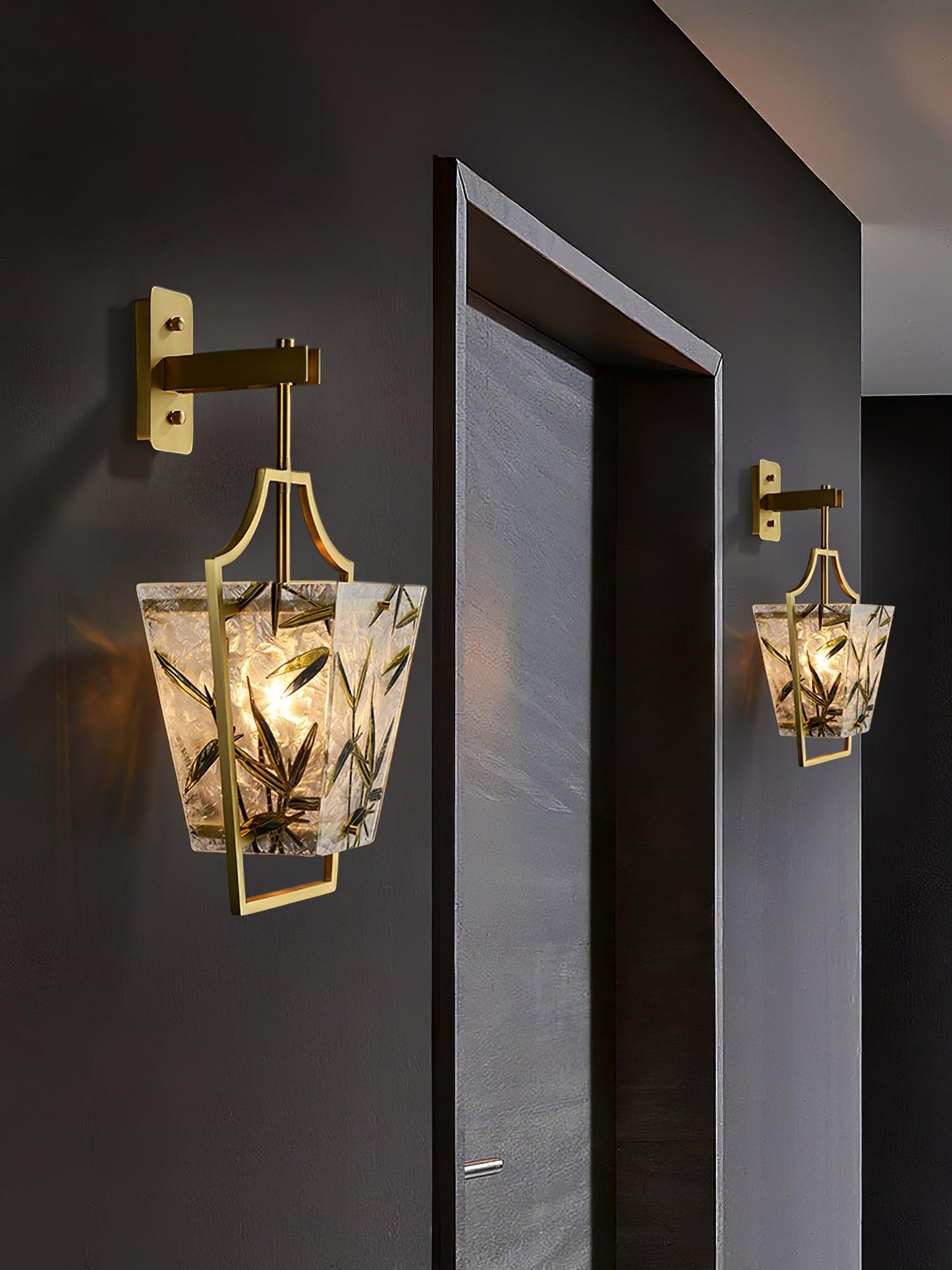Vapor Single Sconce LED Downlight Enameled Glass Brass Finish
