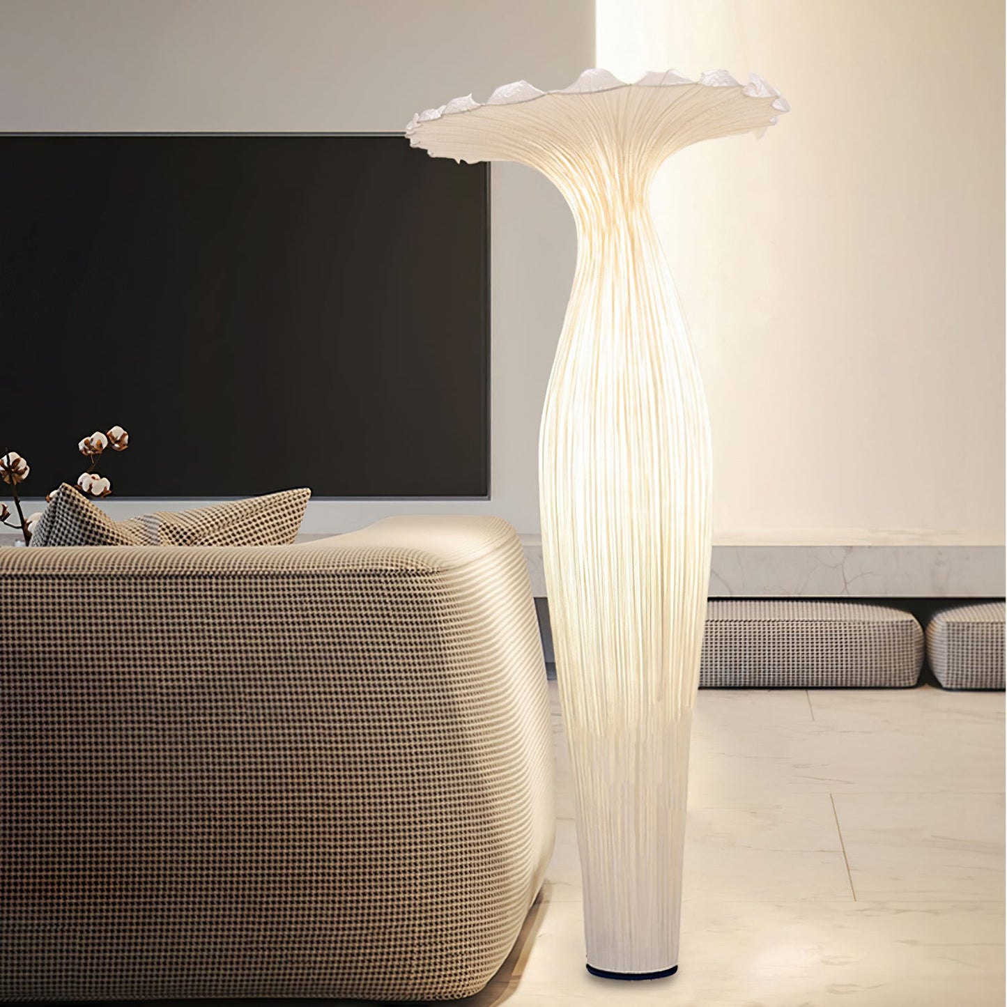 Vase Fabric Floor Lamp with Integrated LED - Indoor Use