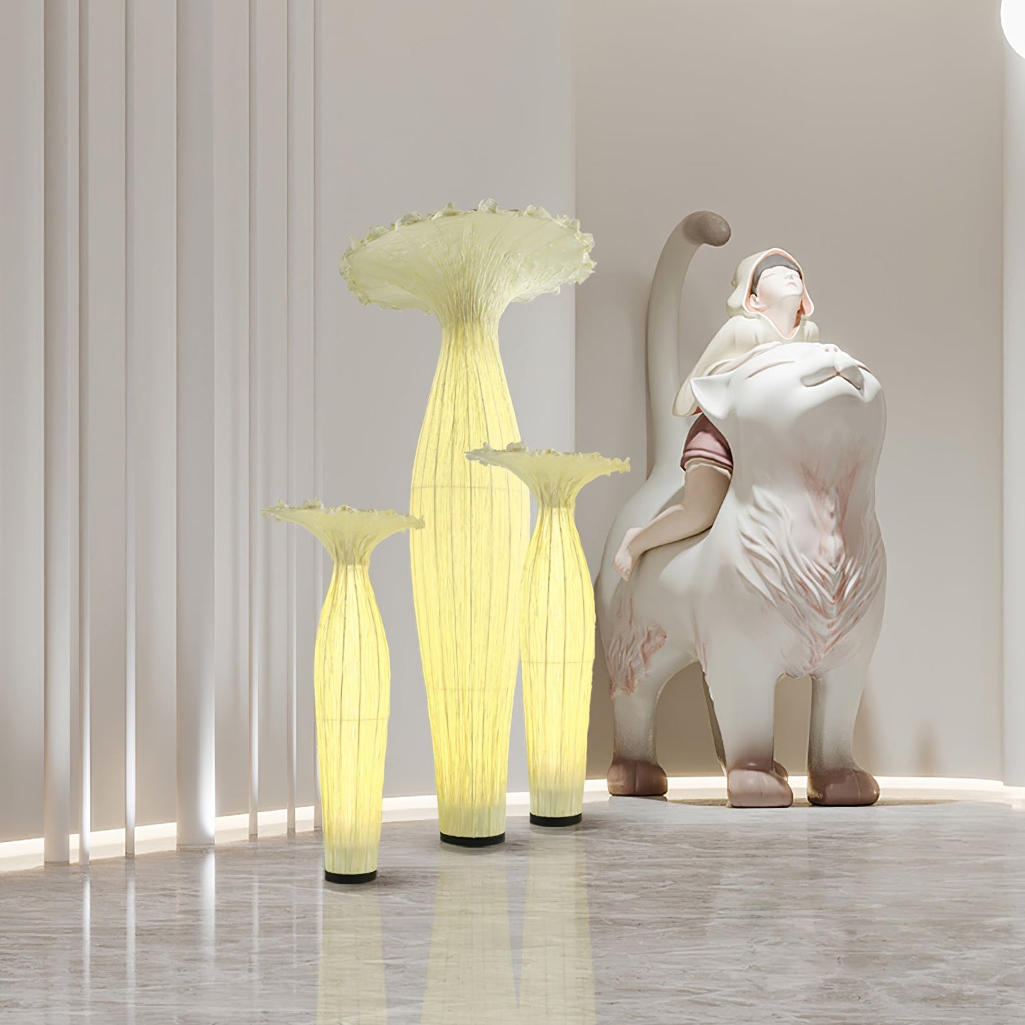 Vase Fabric Floor Lamp with Integrated LED - Indoor Use