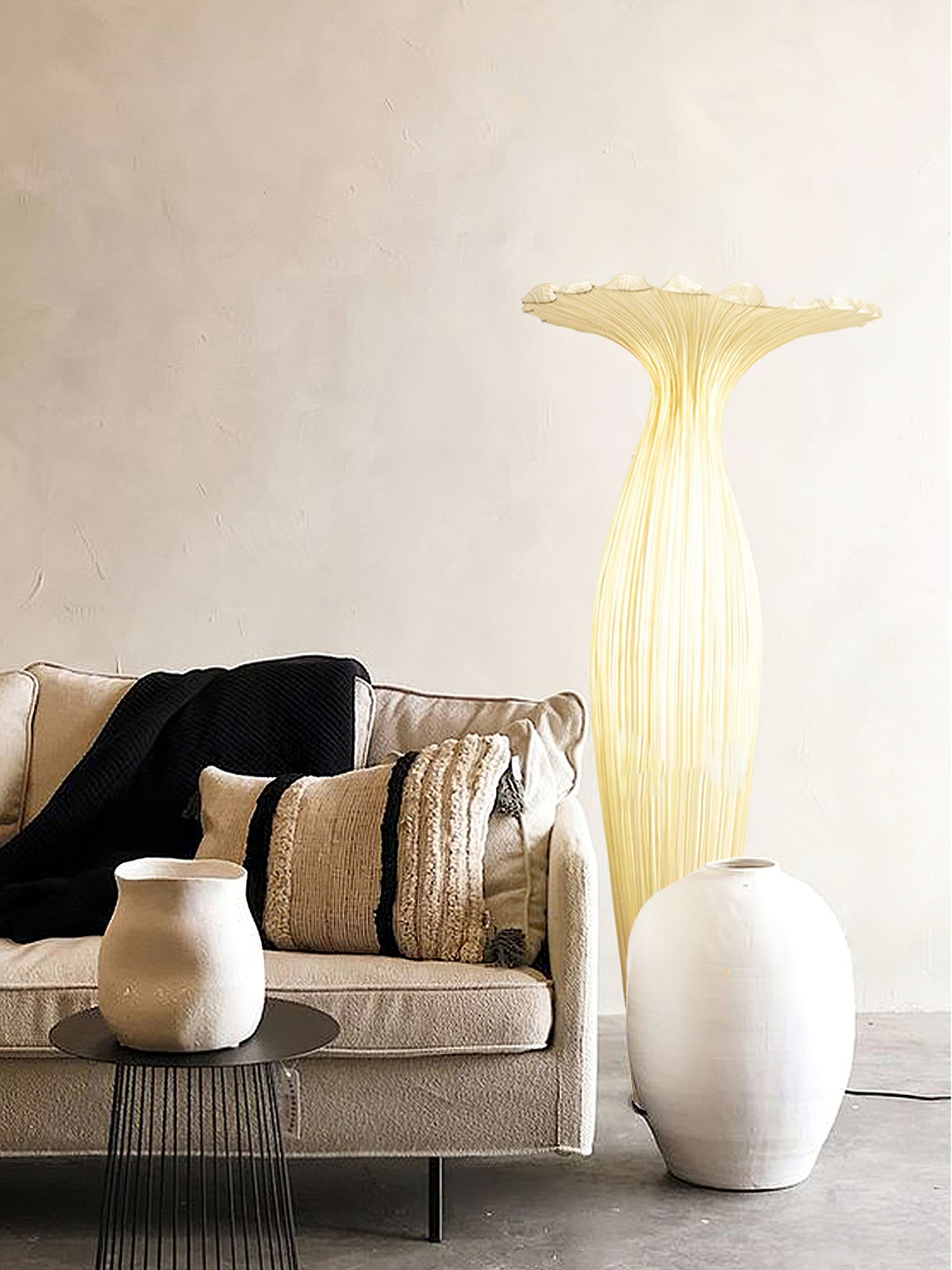 Vase Fabric Floor Lamp with Integrated LED - Indoor Use