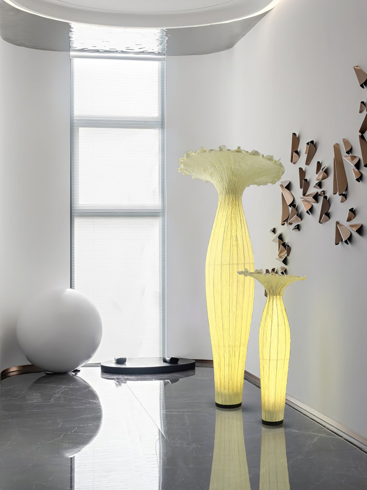 Vase Fabric Floor Lamp with Integrated LED - Indoor Use