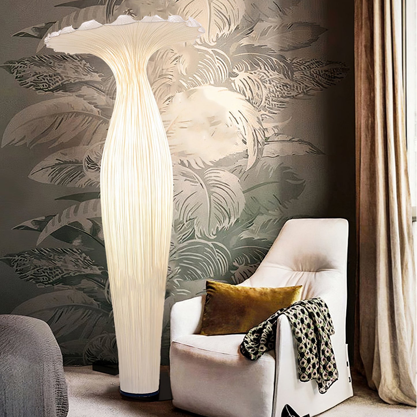Vase Fabric Floor Lamp with Integrated LED - Indoor Use