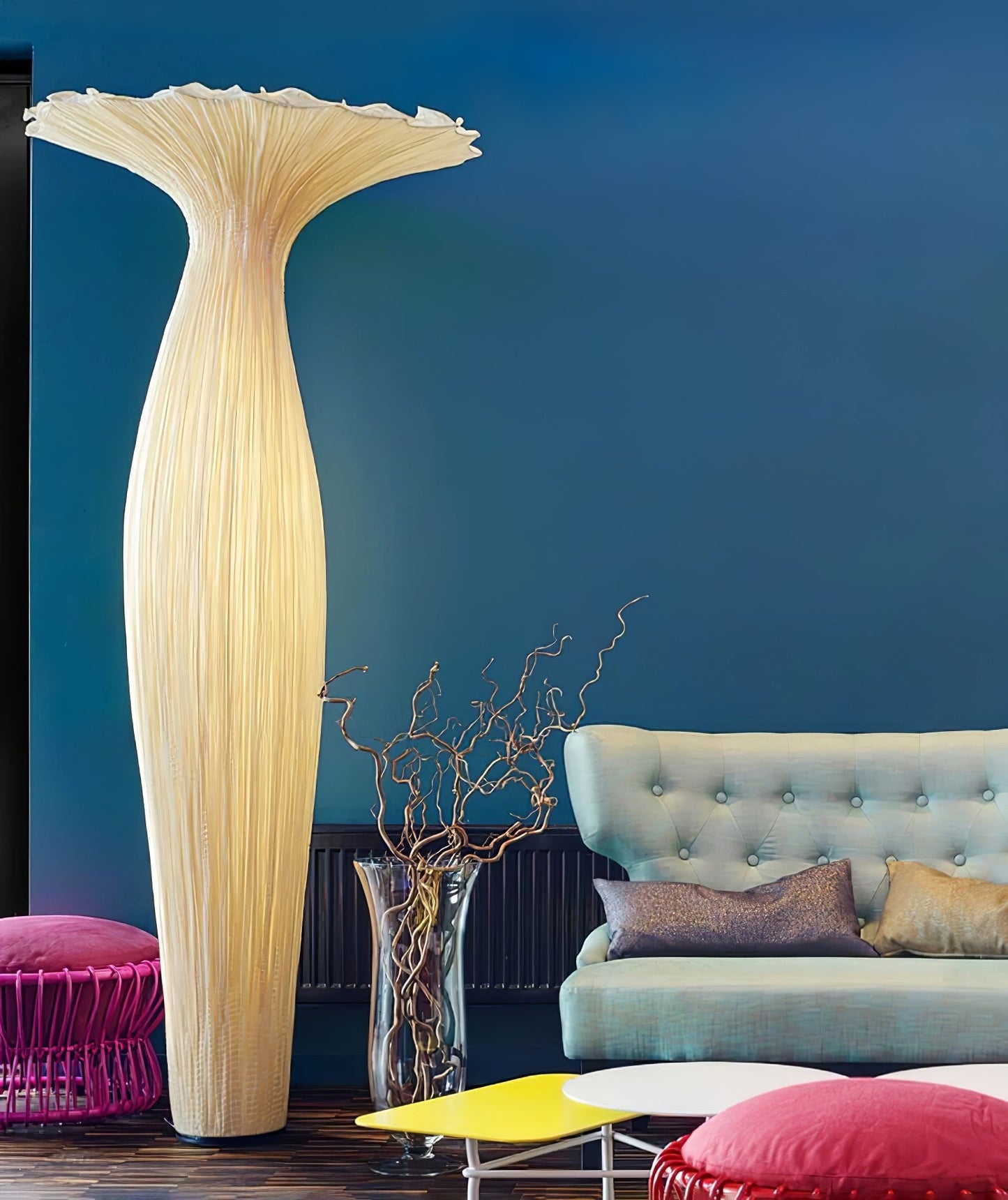 Vase Fabric Floor Lamp with Integrated LED - Indoor Use