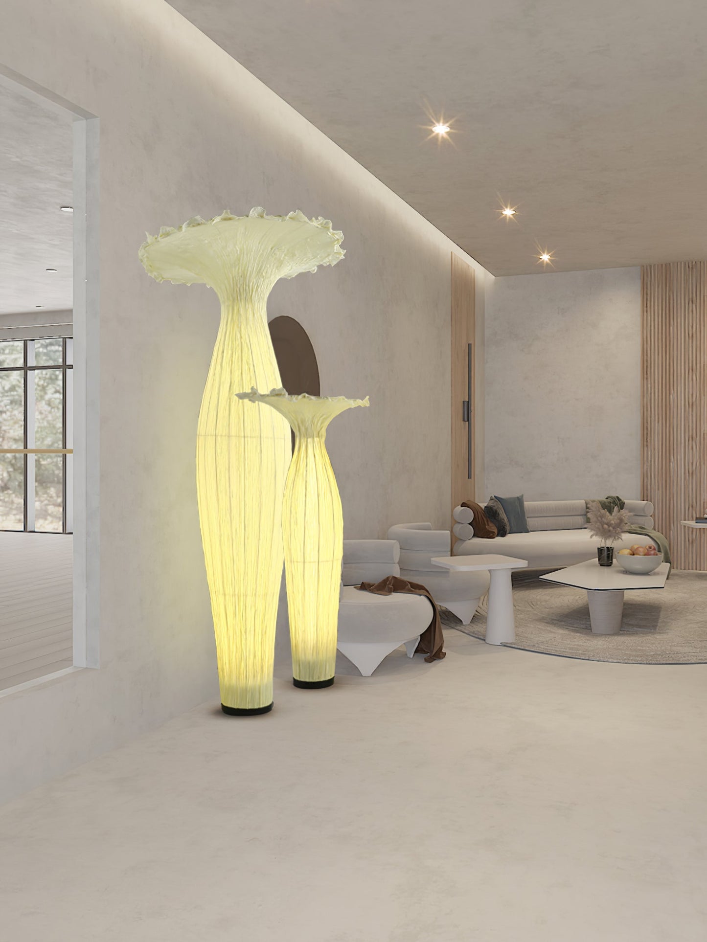 Vase Fabric Floor Lamp with Integrated LED - Indoor Use