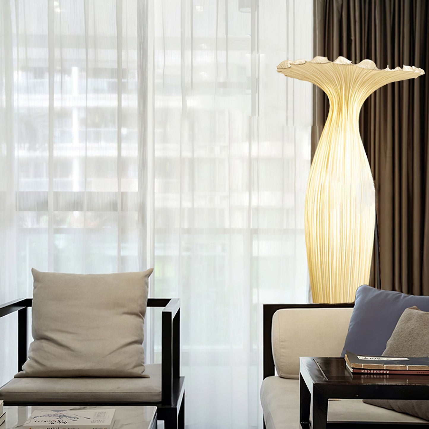 Vase Fabric Floor Lamp with Integrated LED - Indoor Use