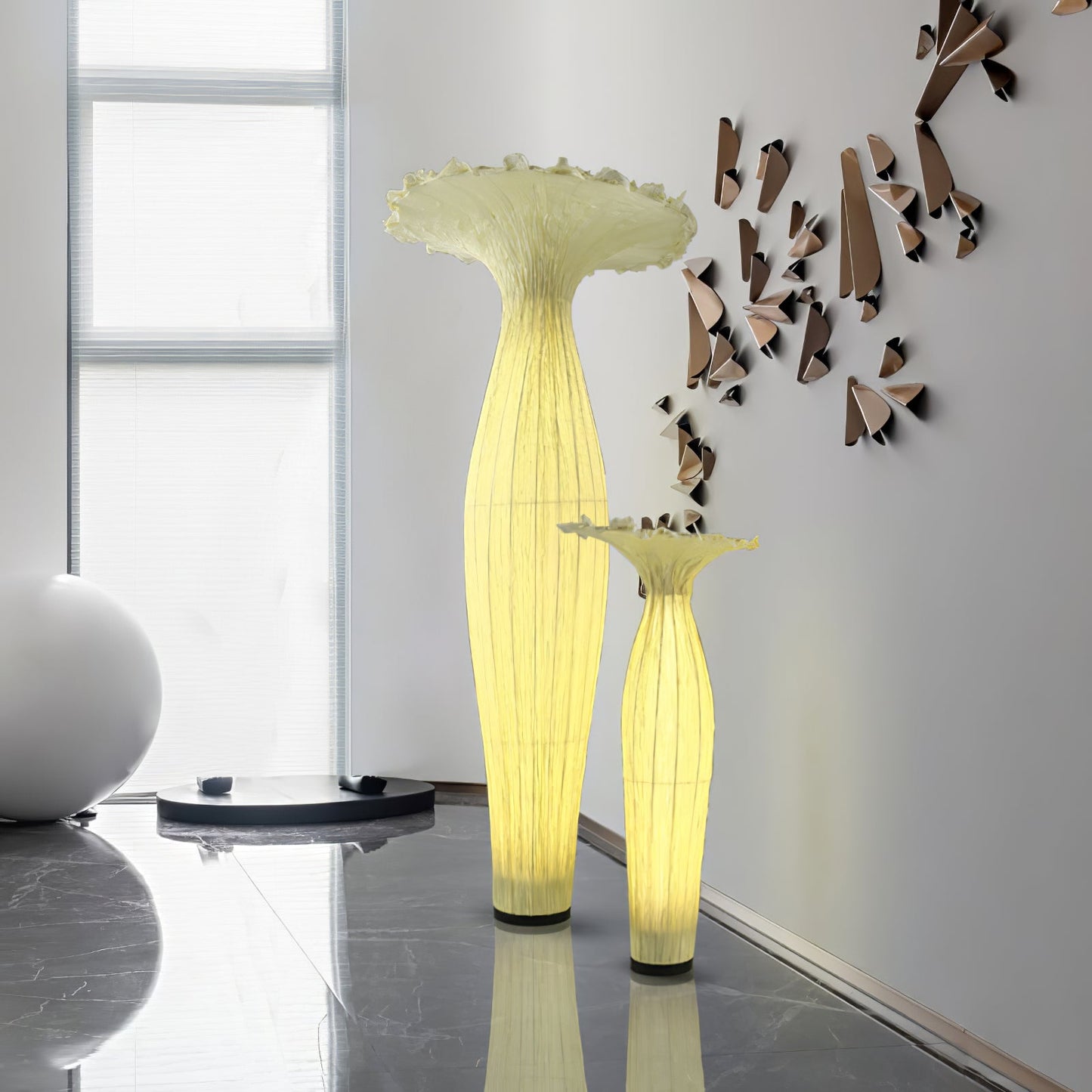 Vase Fabric Floor Lamp with Integrated LED - Indoor Use