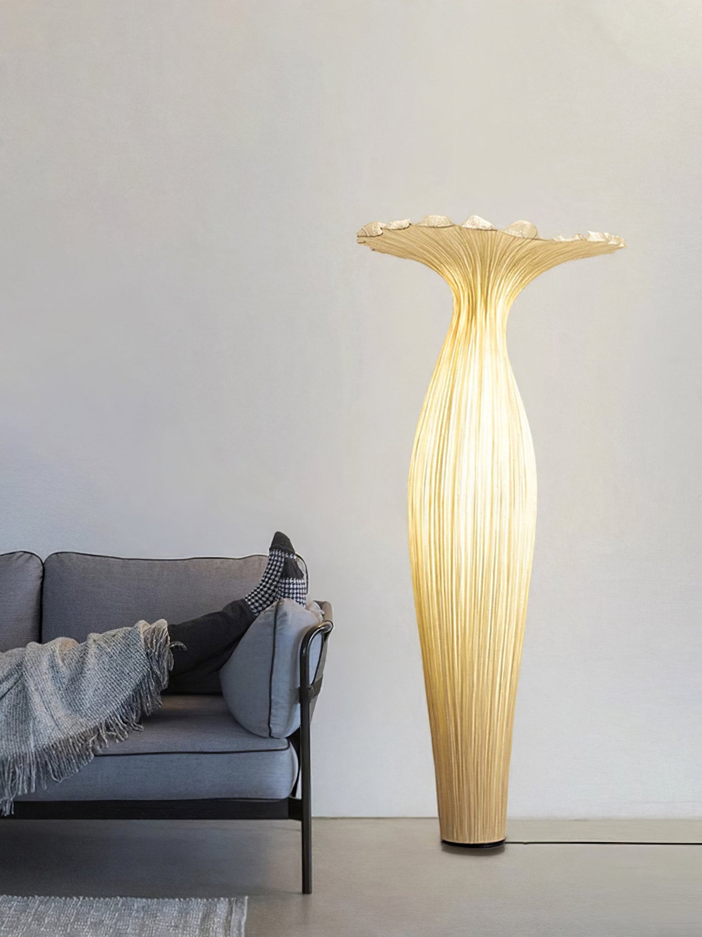 Vase Fabric Floor Lamp with Integrated LED - Indoor Use