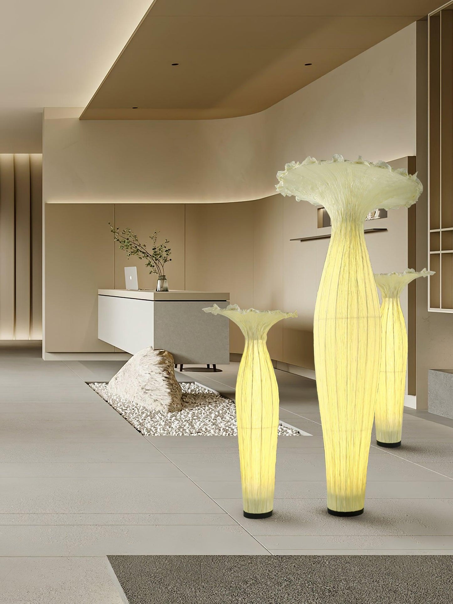 Vase Fabric Floor Lamp with Integrated LED - Indoor Use