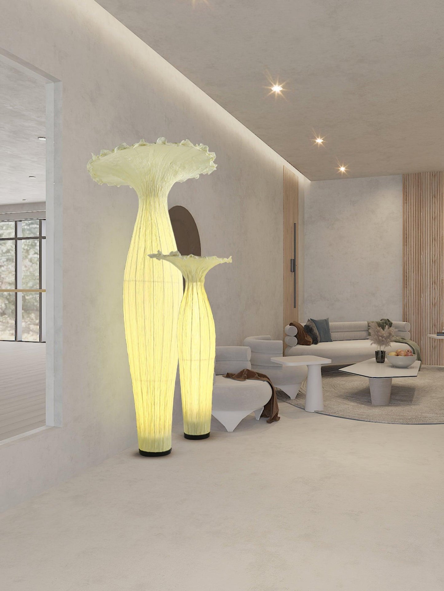 Vase Fabric Floor Lamp with Integrated LED - Indoor Use