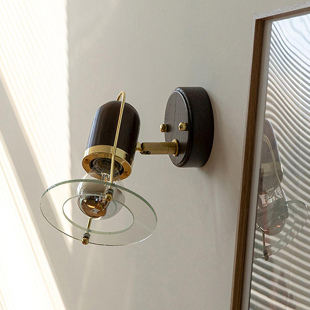 Vaughan Wall Light Set of 2, Metal and Wood Finish, LED
