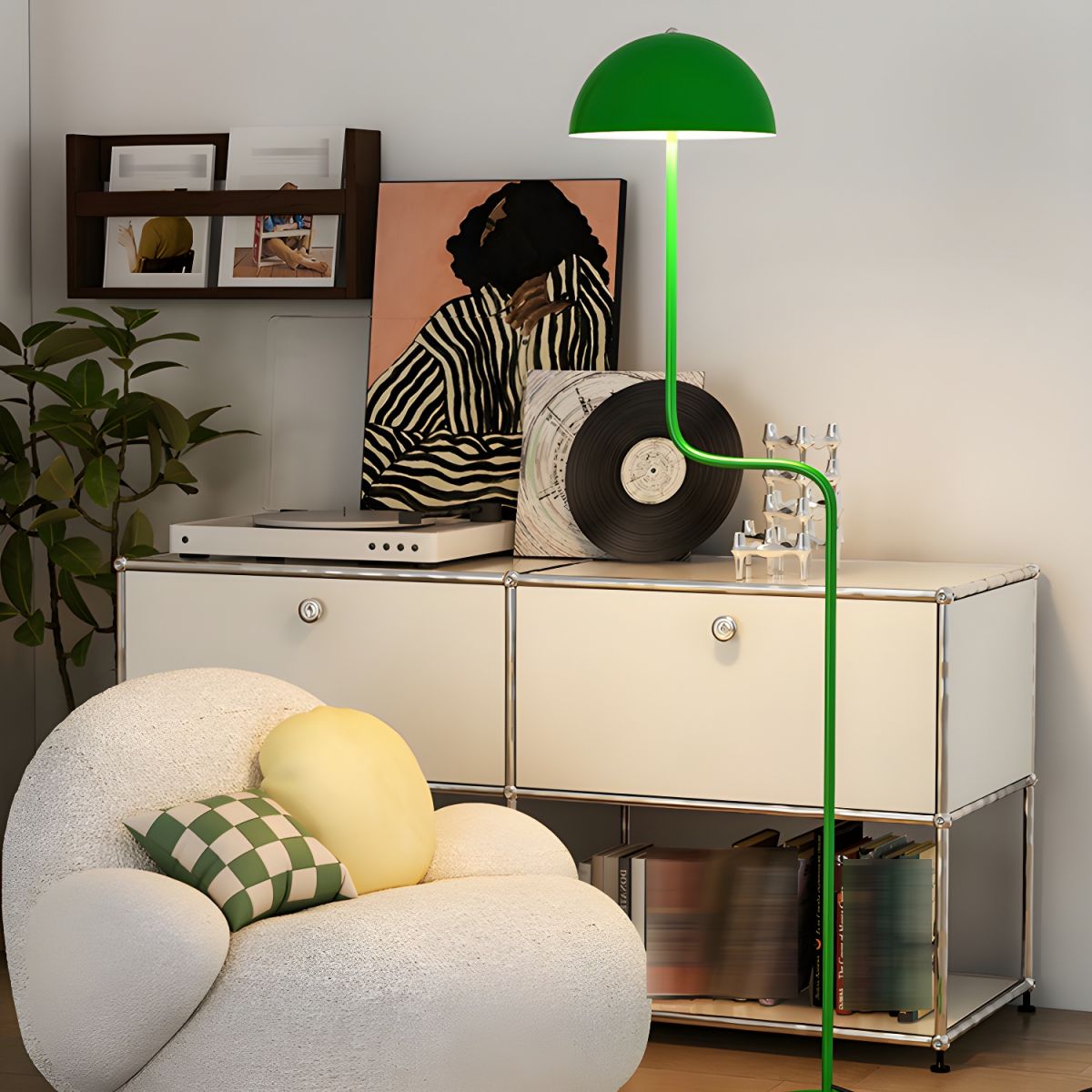 Verdant Arc Floor Lamp With LED Light - Contemporary Design