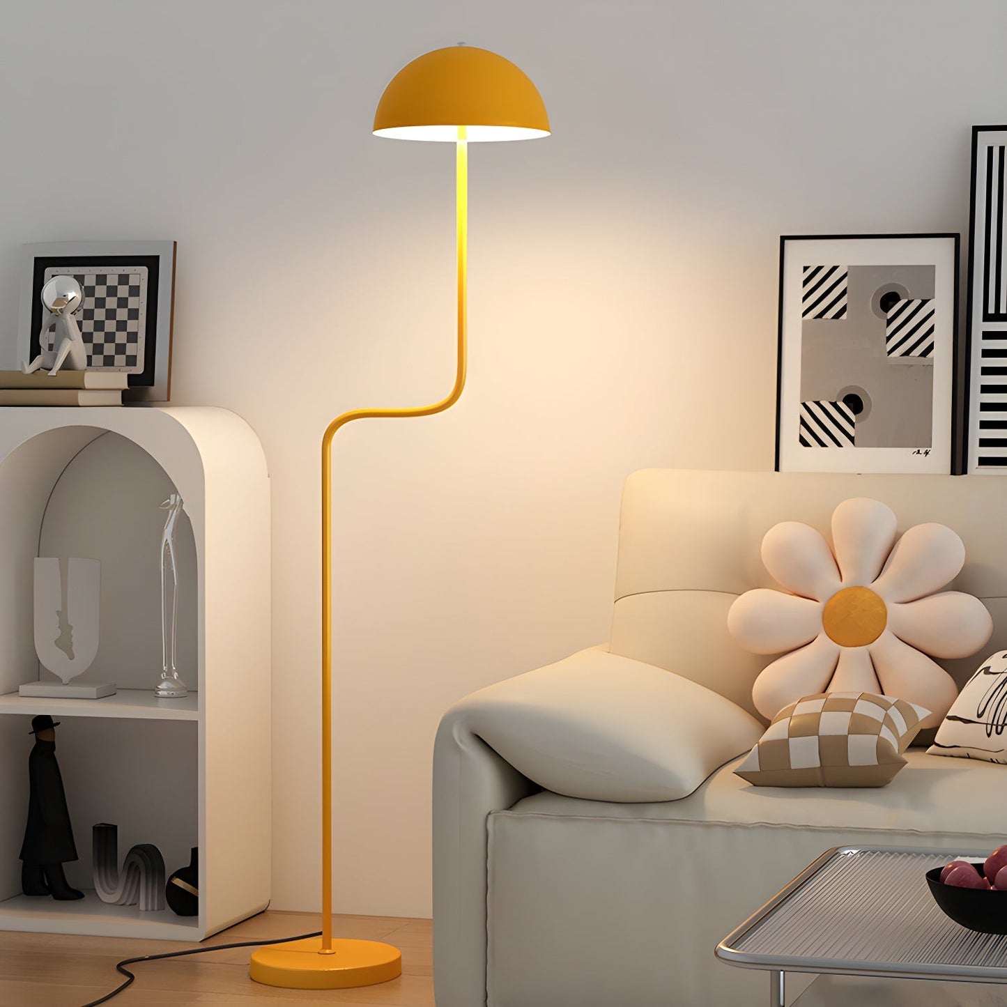 Verdant Arc Floor Lamp With LED Light - Contemporary Design