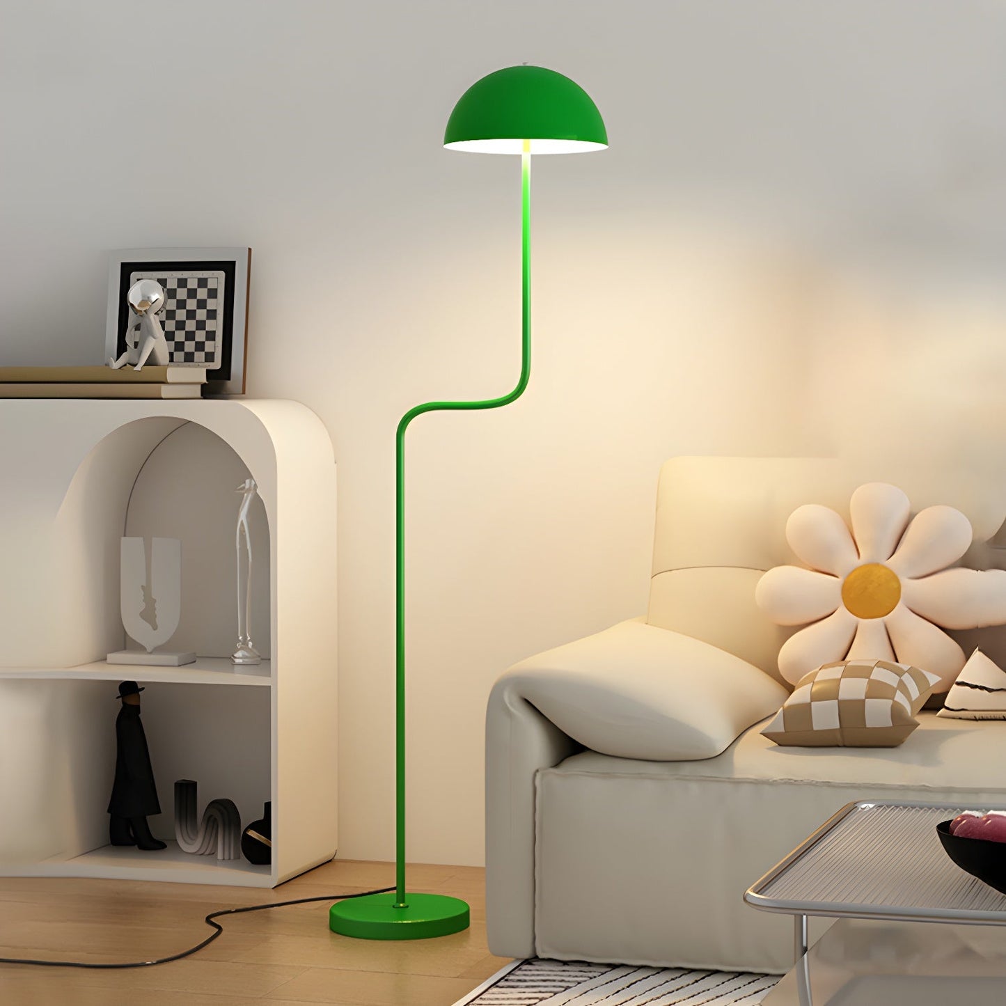 Verdant Arc Floor Lamp With LED Light - Contemporary Design