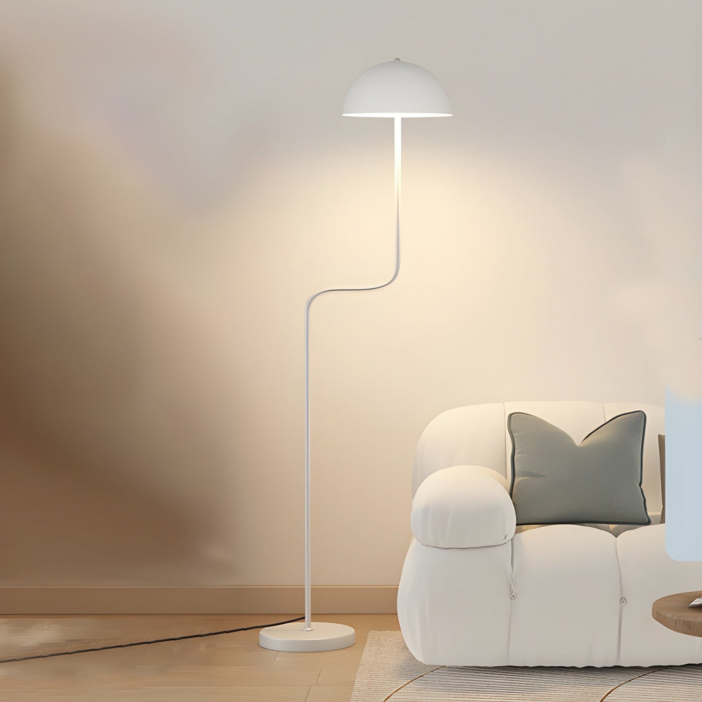 Verdant Arc Floor Lamp With LED Light - Contemporary Design