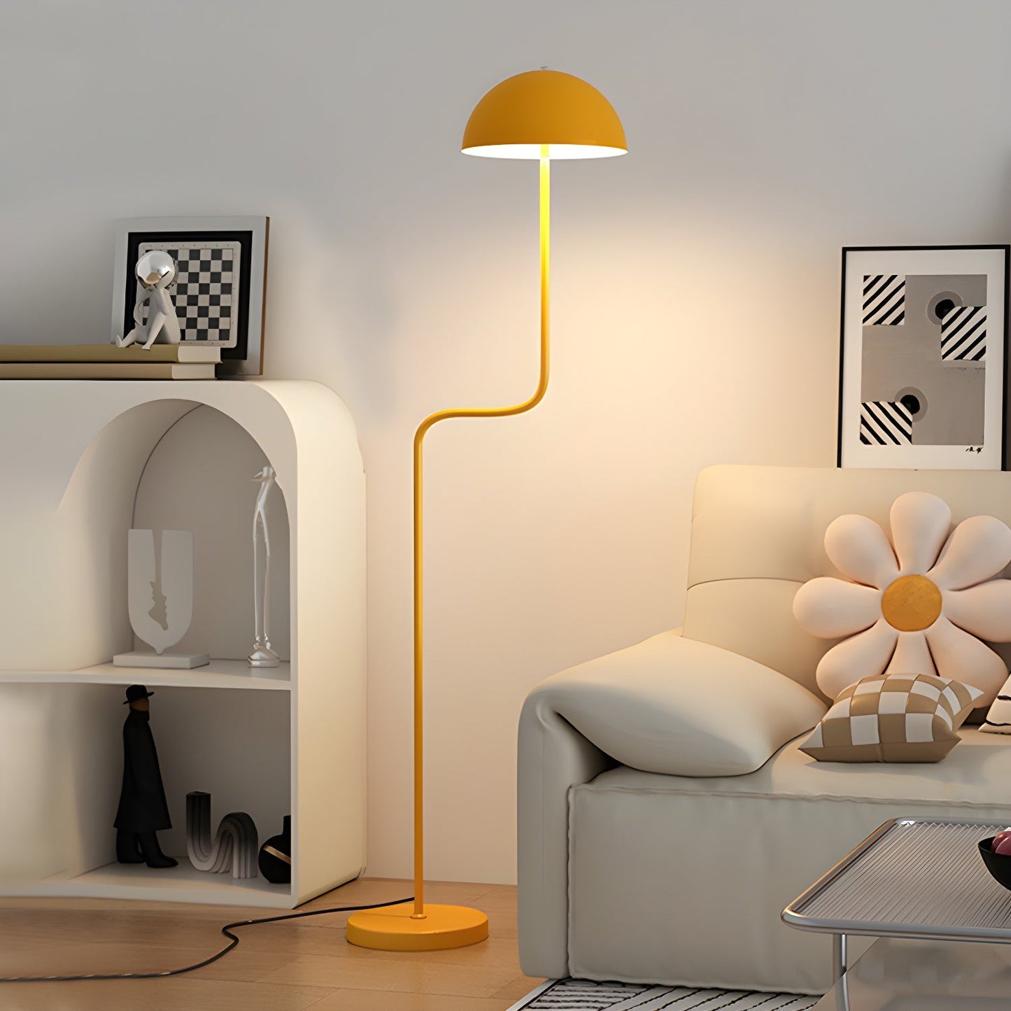 Verdant Arc Floor Lamp With LED Light - Contemporary Design